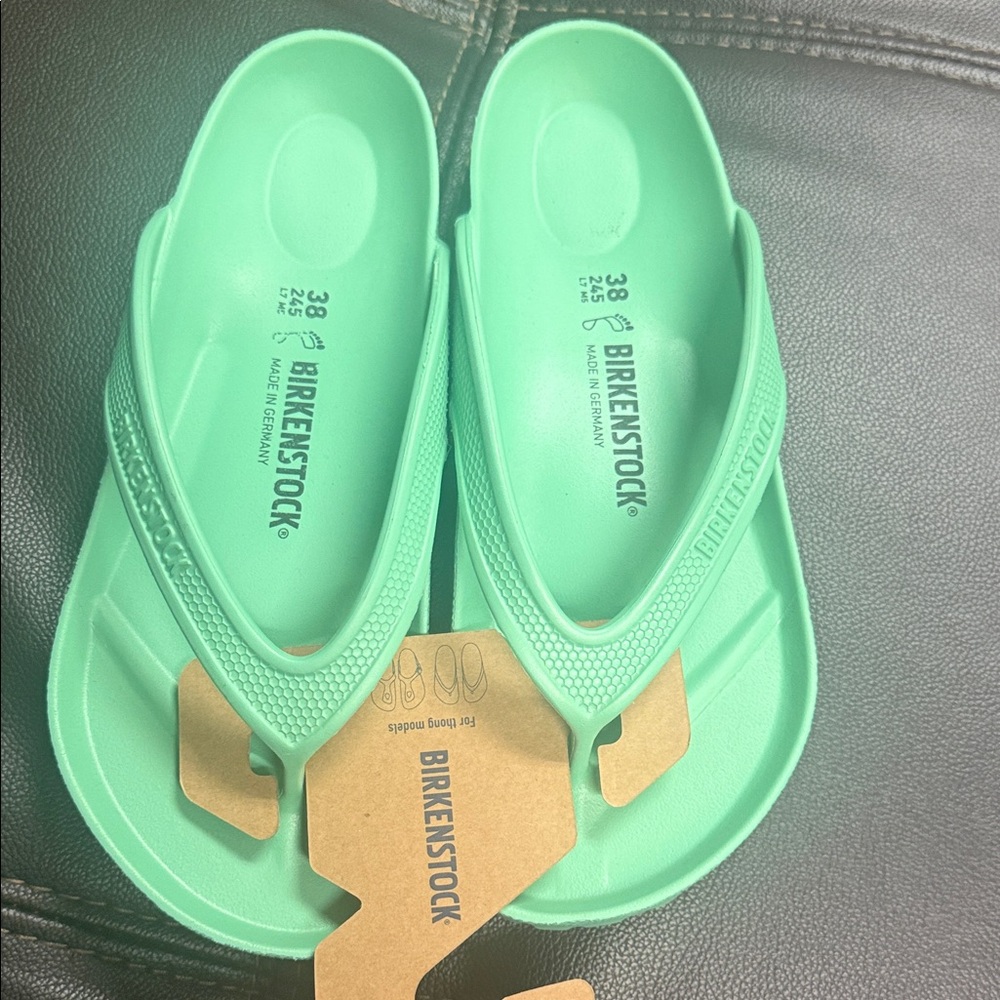 Birkenstock Mint Green Flip Flops